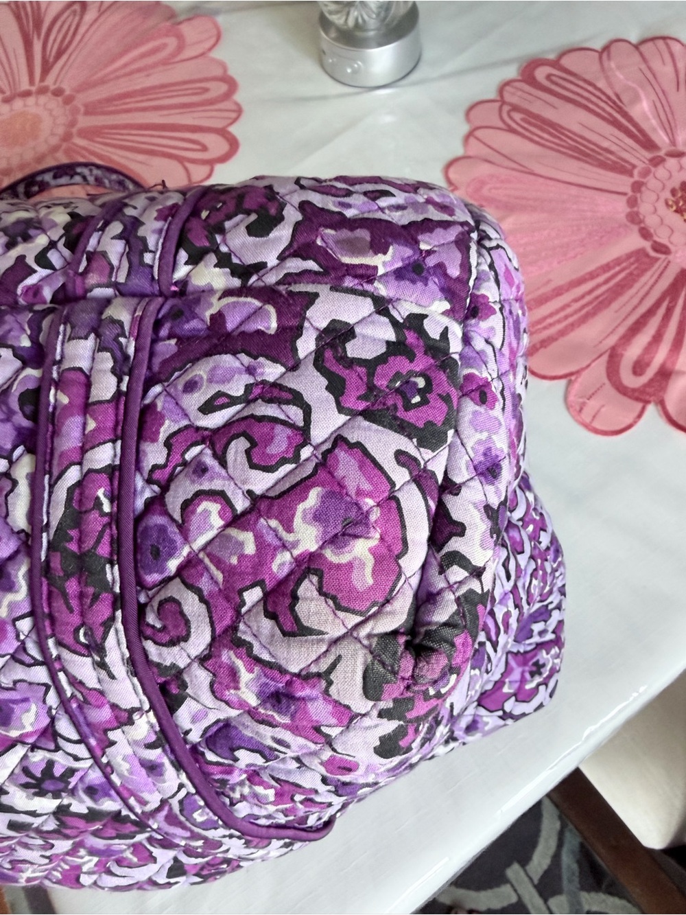Vera Bradley Purple Quilted Floral Tote - Picture 6 of 9